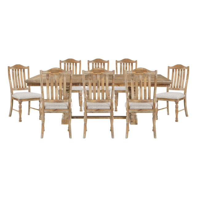 Weatherford Tan 9pc Dining Set