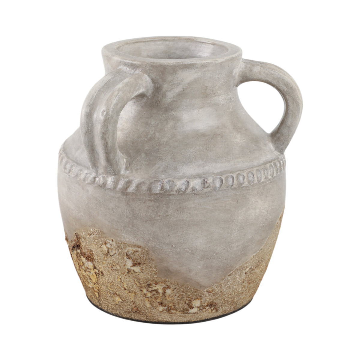 Noelwind Ivory/Tan Small Reactive Glaze Terracotta Triple Handle Jug