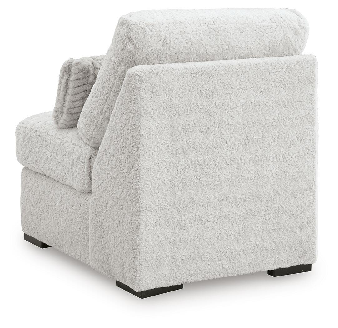 Cuddle Plush Arctic 3-Piece Sectional, Chair and Ottoman