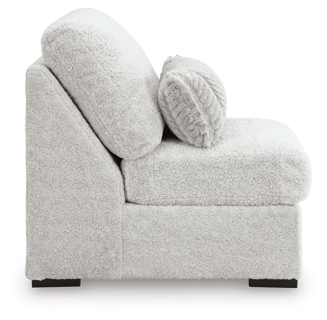 Cuddle Plush Arctic 3-Piece Sectional, Chair and Ottoman