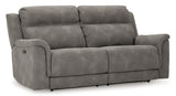 Next-Gen DuraPella Gray Power Reclining Sofa, Loveseat and Recliner - Ornate Home