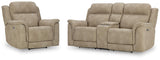 Next-Gen Durapella Sand Power Reclining Loveseat and Power Recliner (Online Special Price)