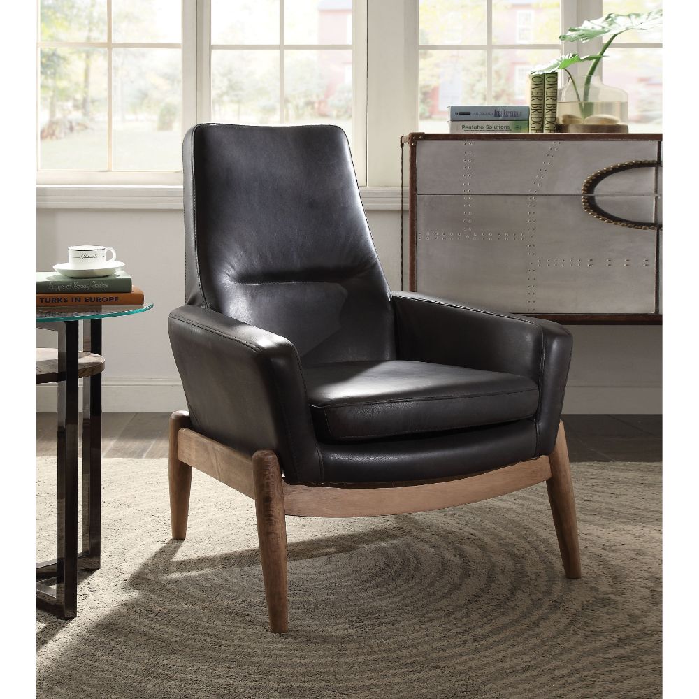Dolphin Black Accent Chair