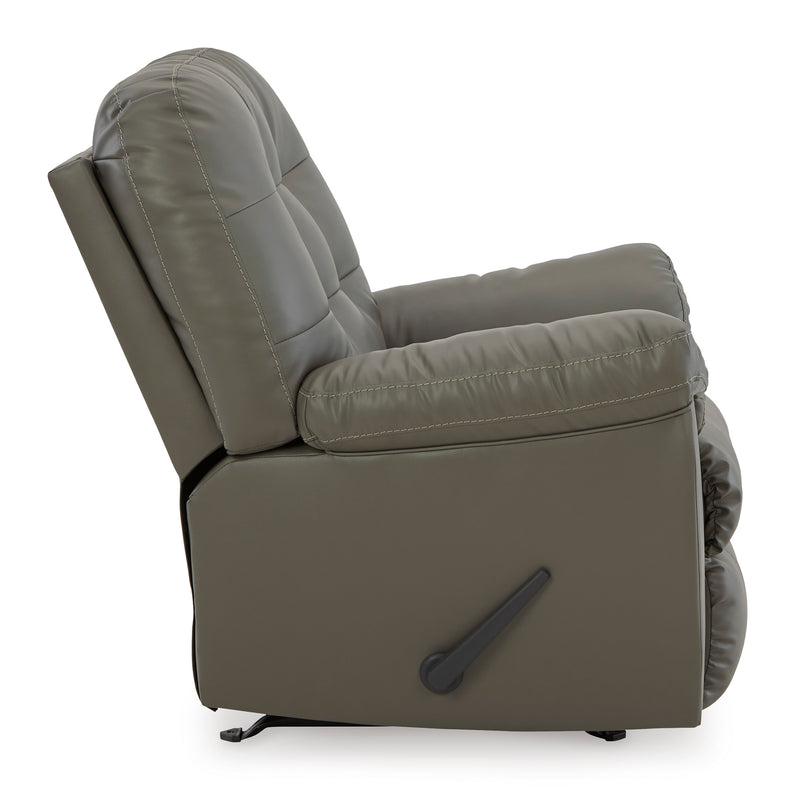 Donlen Gray Faux Leather Manual Recliner
