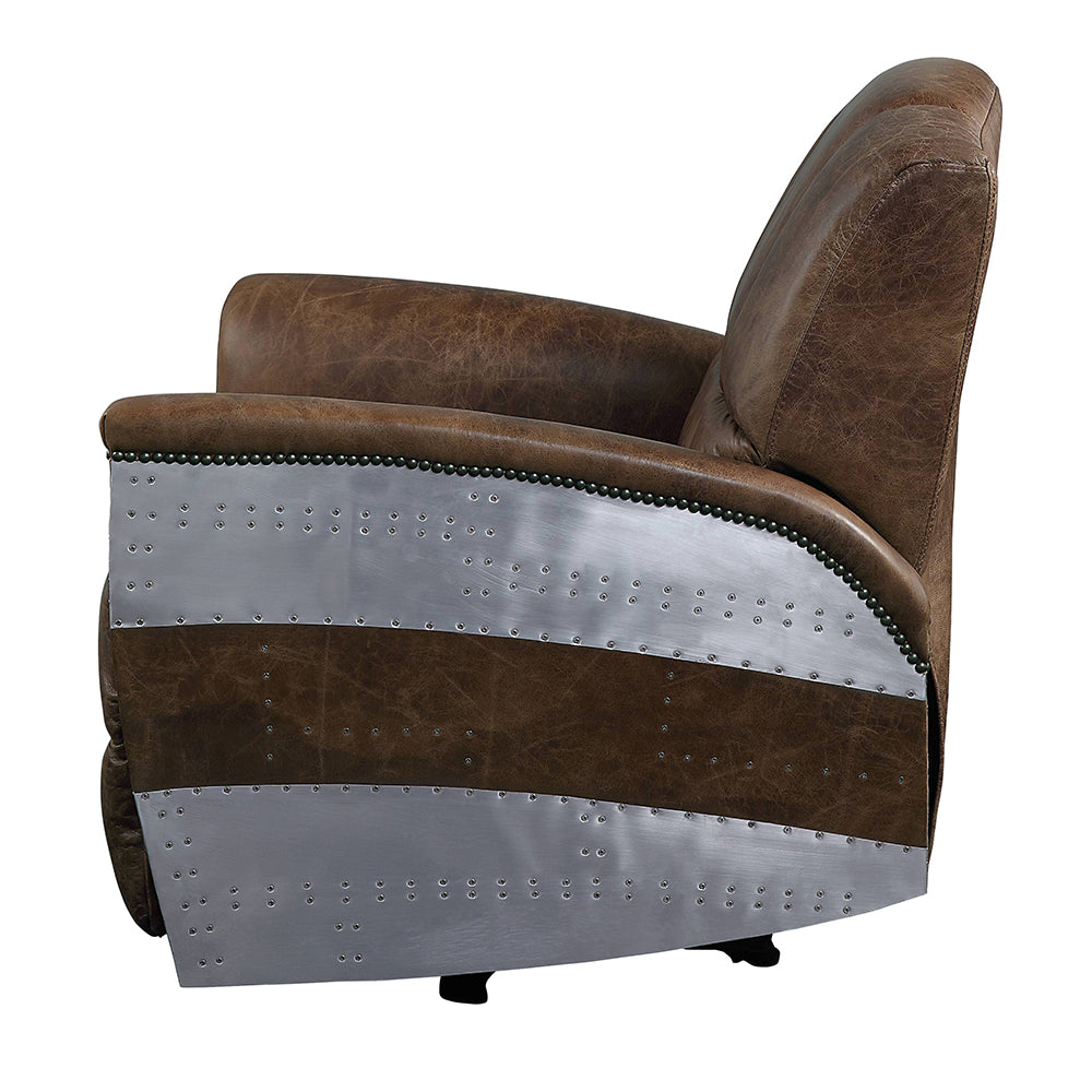 Brancaster Retro Brown/Aluminum Power Motion Recliner