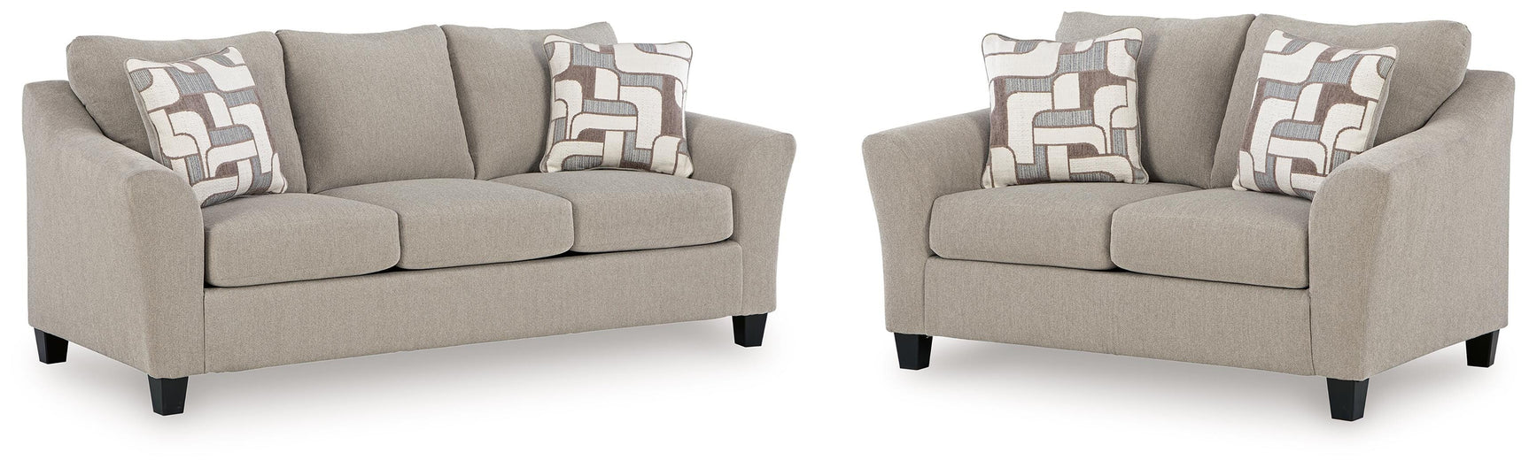 Willarae Taupe Queen Sofa Sleeper and Loveseat