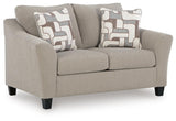 Willarae Taupe Queen Sofa Sleeper and Loveseat