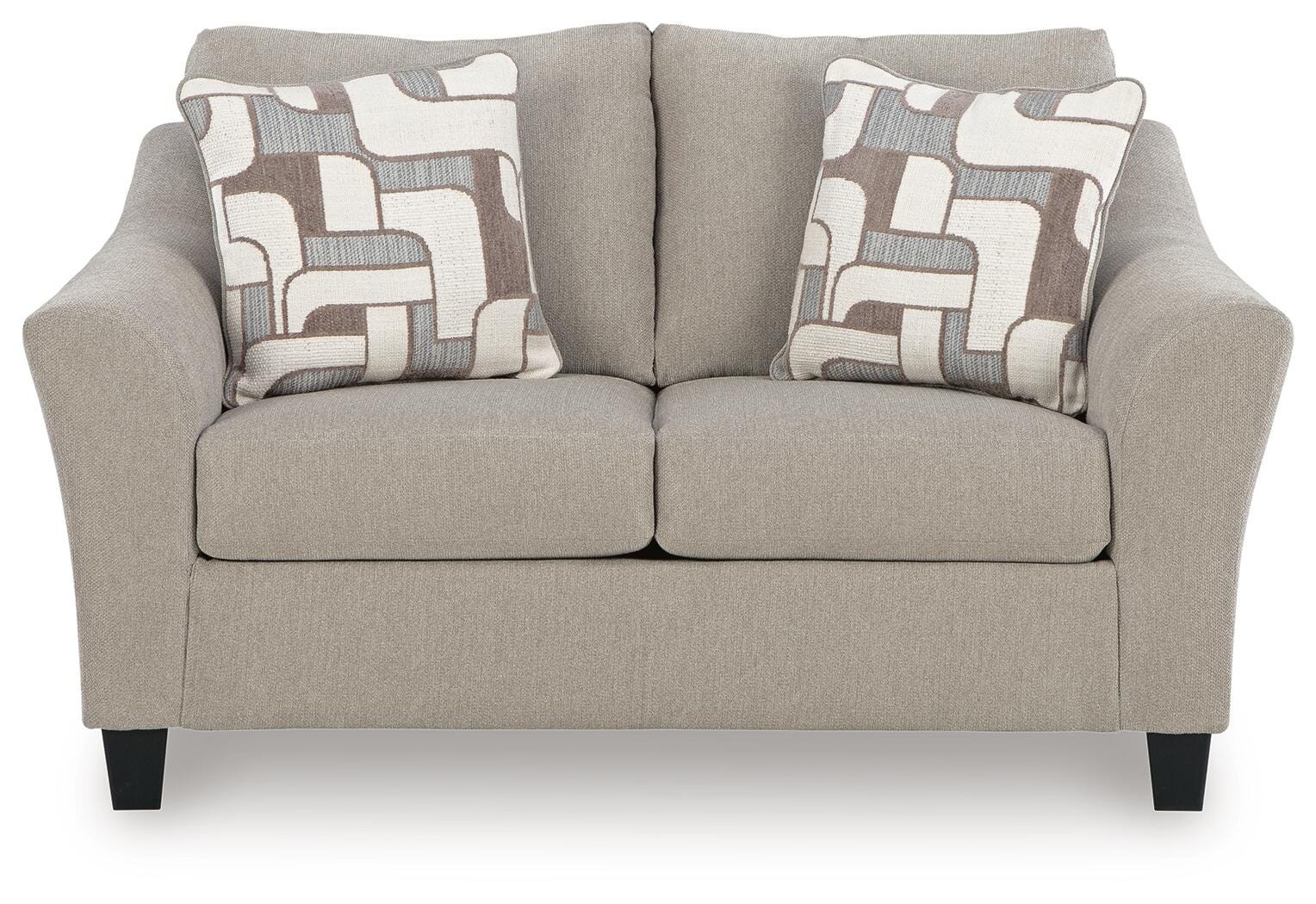 Willarae Taupe Queen Sofa Sleeper and Loveseat