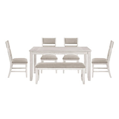 Savile White 6pc Dining Set