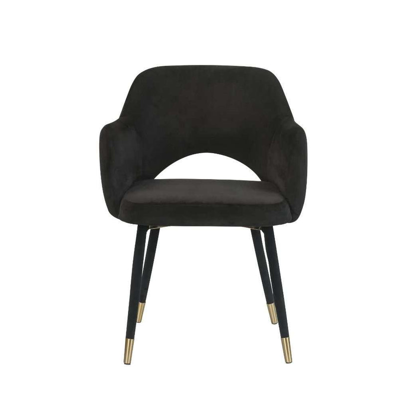 Applewood Black Velvet & Gold Accent Chair - Ornate Home