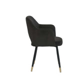 Applewood Black Velvet & Gold Accent Chair - Ornate Home