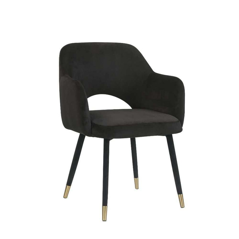 Applewood Black Velvet & Gold Accent Chair - Ornate Home