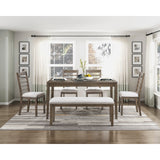 Emilia Brown 6-Piece Pack Dining Set