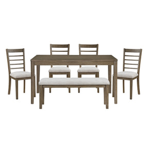 Emilia Brown 6-Piece Pack Dining Set