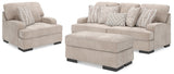High Profile Taupe Sofa, Oversized Chair and Ottoman