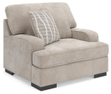 High Profile Taupe Sofa, Oversized Chair and Ottoman