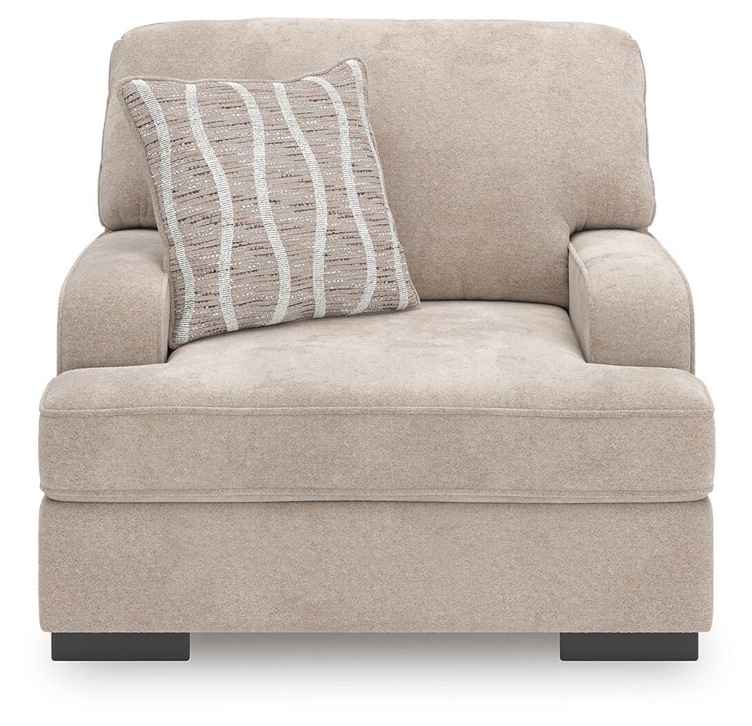 High Profile Taupe Sofa, Oversized Chair and Ottoman