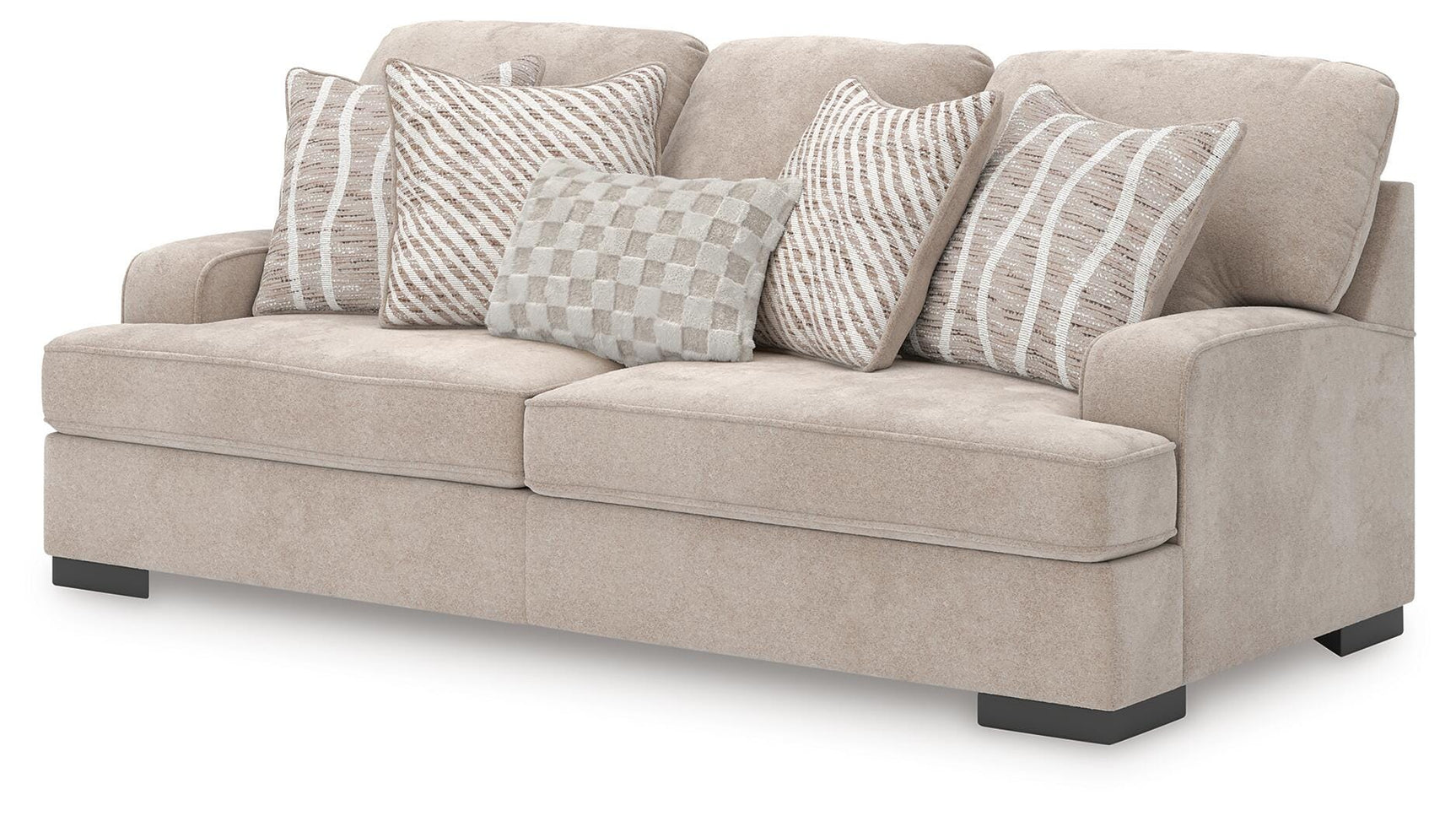 High Profile Taupe Sofa, Oversized Chair and Ottoman