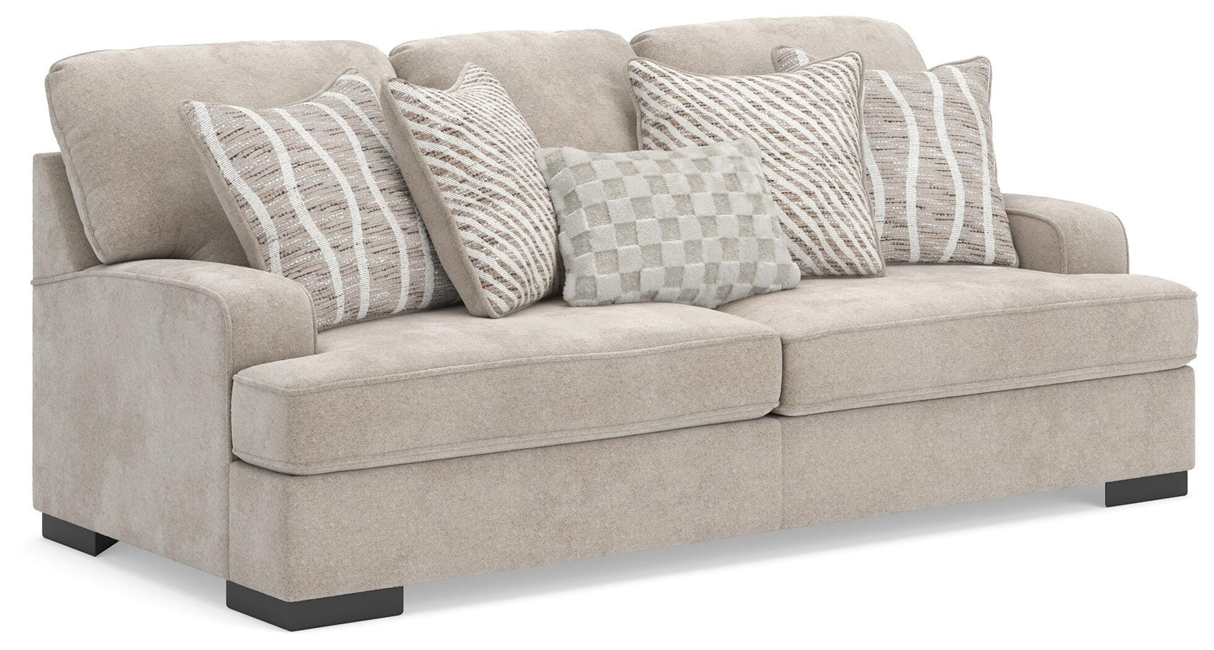 High Profile Taupe Sofa, Oversized Chair and Ottoman