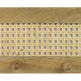 Montague Light Brown Wood and Rattan 4-Hook Wall Storage