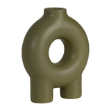 The Oaks Olive Ceramic Donut Footed Vase