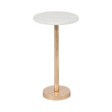 Graton Gold Metal Round Drink Table with Flat Base