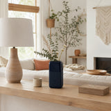 Coromar Navy Blue Small Ceramic Squared Grooved Vase