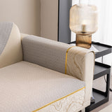 Non-Slip Couch Cover with Gold Trim, Sofa Slipcover for Sectional & Loveseat