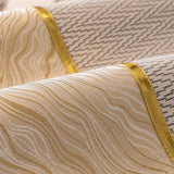 Non-Slip Couch Cover with Gold Trim, Sofa Slipcover for Sectional & Loveseat