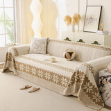 Thick Jacquard Couch Cover for Sectional Sofas, Cozy Washable Sofa Cover Throw Blanket