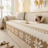 Thick Jacquard Couch Cover for Sectional Sofas, Cozy Washable Sofa Cover Throw Blanket