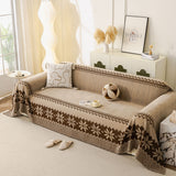 Thick Jacquard Couch Cover for Sectional Sofas, Cozy Washable Sofa Cover Throw Blanket