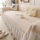 French Chic Style Ruffle Floral Cover Throws for Sofas, Decorative Couch Covers