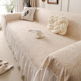 French Chic Style Ruffle Floral Cover Throws for Sofas, Decorative Couch Covers