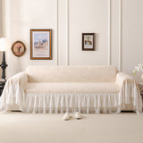French Chic Style Ruffle Floral Cover Throws for Sofas, Decorative Couch Covers