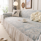 French Chic Style Ruffle Floral Cover Throws for Sofas, Decorative Couch Covers