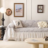French Chic Style Ruffle Floral Cover Throws for Sofas, Decorative Couch Covers