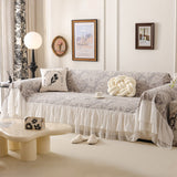 French Chic Style Ruffle Floral Cover Throws for Sofas, Decorative Couch Covers