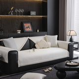 Houndstooth Ice Silk Breathable Sofa Cover, Modern Non-Slip Summer Couch Protector