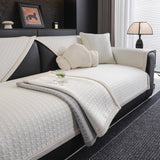 Houndstooth Ice Silk Breathable Sofa Cover, Modern Non-Slip Summer Couch Protector