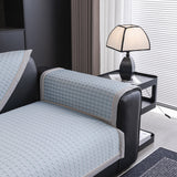 Houndstooth Ice Silk Breathable Sofa Cover, Modern Non-Slip Summer Couch Protector