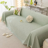 Durable Cooling Couch Cover for Dogs Textured Chic Leaf Summer Throw Cover Blanket