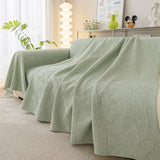 Durable Cooling Couch Cover for Dogs Textured Chic Leaf Summer Throw Cover Blanket