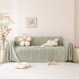 Modern 3D Water Ripple Sofa Cover, Non-Shedding Cream Style Furniture Protector Throw