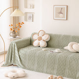 Modern 3D Water Ripple Sofa Cover, Non-Shedding Cream Style Furniture Protector Throw