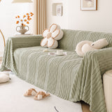 Modern 3D Water Ripple Sofa Cover, Non-Shedding Cream Style Furniture Protector Throw
