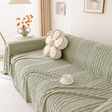 Modern 3D Water Ripple Sofa Cover, Non-Shedding Cream Style Furniture Protector Throw