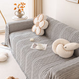 Modern 3D Water Ripple Sofa Cover, Non-Shedding Cream Style Furniture Protector Throw