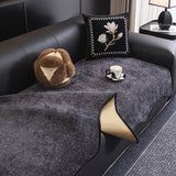 Chenille Couch Cover with Scalloped Edge, Non-Slip Modular Slipcover Sectional