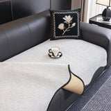Chenille Couch Cover with Scalloped Edge, Non-Slip Modular Slipcover Sectional
